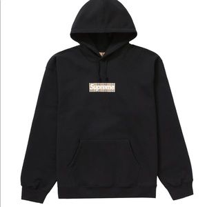 Supreme Burberry hoodie sz L Black in hand